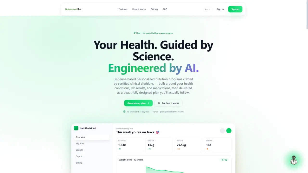 Screenshot of Nutritionist Bot